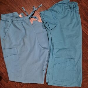 Blue Scrub Set with Pockets